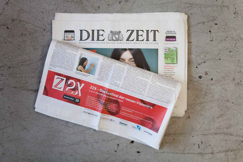 Projektaufbereitung von Z2X – dem Festival der neuen Visionäre von ZEIT ONLINE Projektaufbereitung von Z2X – dem Festival der neuen Visionäre von ZEIT ONLINE
