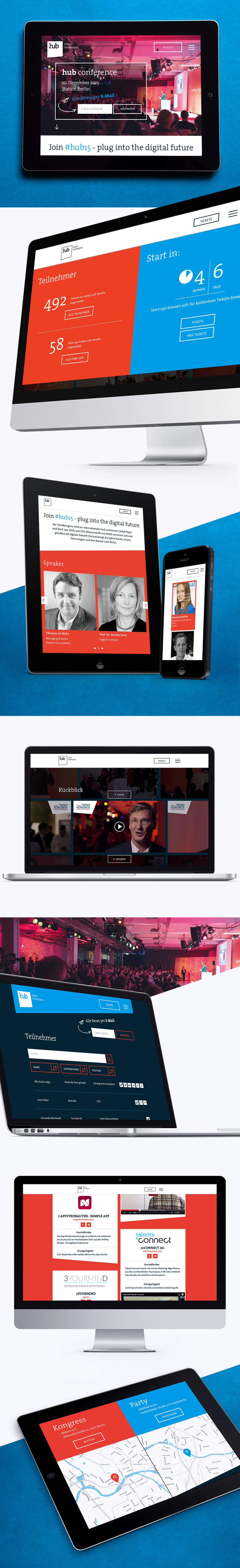 Screenshots der Webseite zur hub conference für den Bitkom Screenshots der Webseite zur hub conference für den Bitkom
